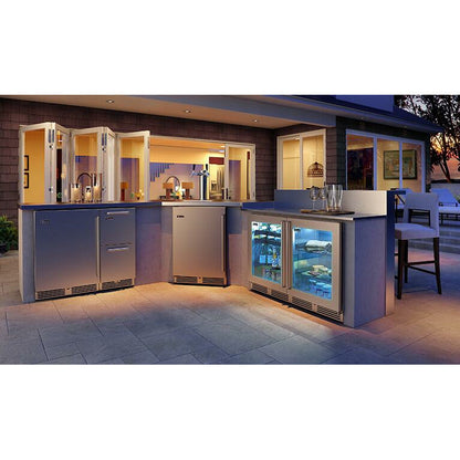 Perlick 24" Beverage Center Stainless Steel Solid Door 3.1 Cu. Ft. Capacity, Sottile Sh.Depth (18") - HH24BS-4-1
