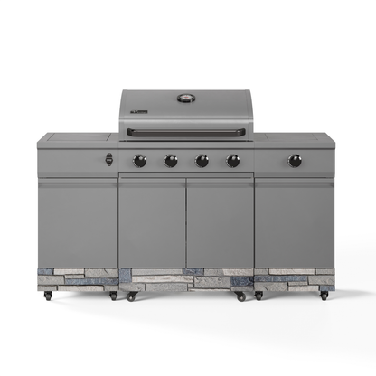 TYTUS Fresno 5-Burner LP/NG Convertible Grill in Gunmetal + Shadow Stone - TDT-021-0102
