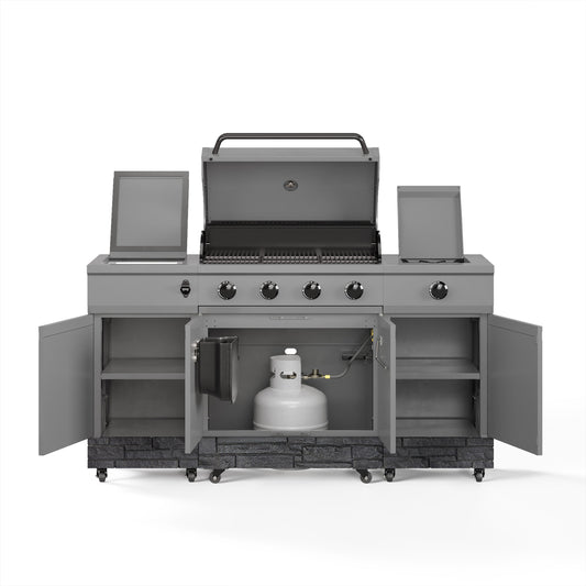TYTUS Fresno 5-Burner LP/NG Convertible Grill in Gunmetal + Graphite Stone -  -TDT-021-0103