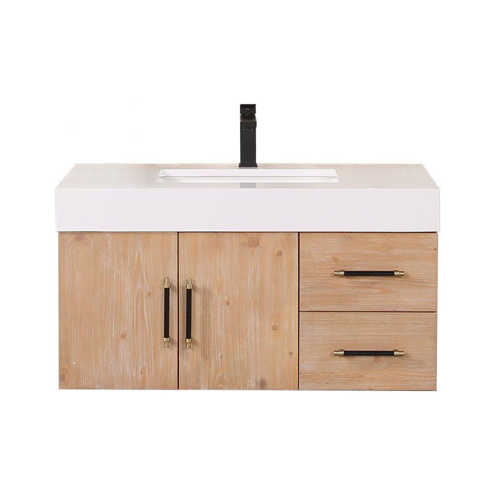 Altair Designs 36"/48" single vanity with top - 553036-LB-WH