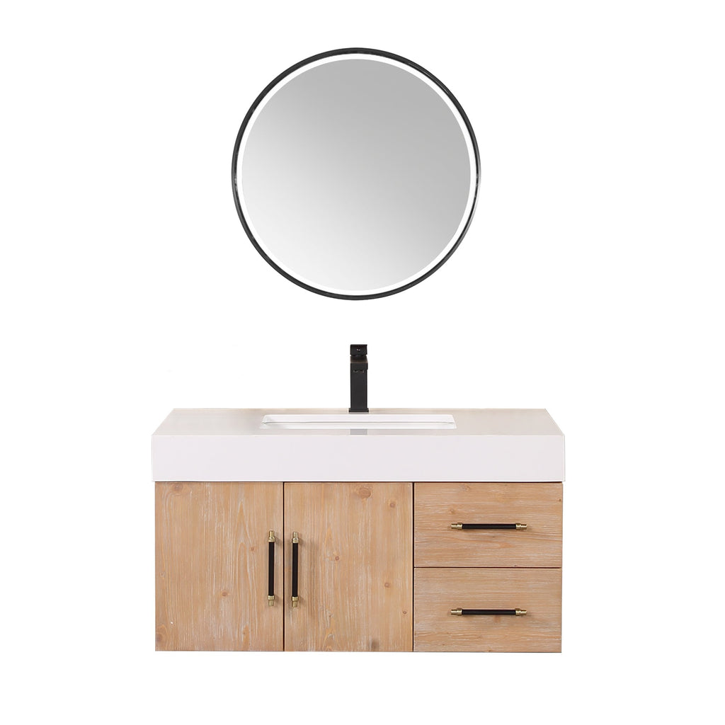 Altair Designs 36"/48" single vanity with top - 553036-LB-WH