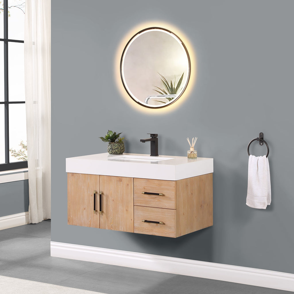 Altair Designs 36"/48" single vanity with top - 553036-LB-WH