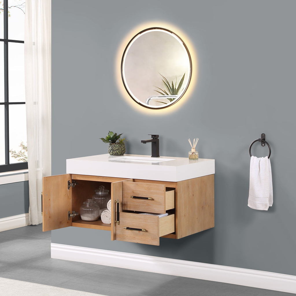 Altair Designs 36"/48" single vanity with top - 553036-LB-WH