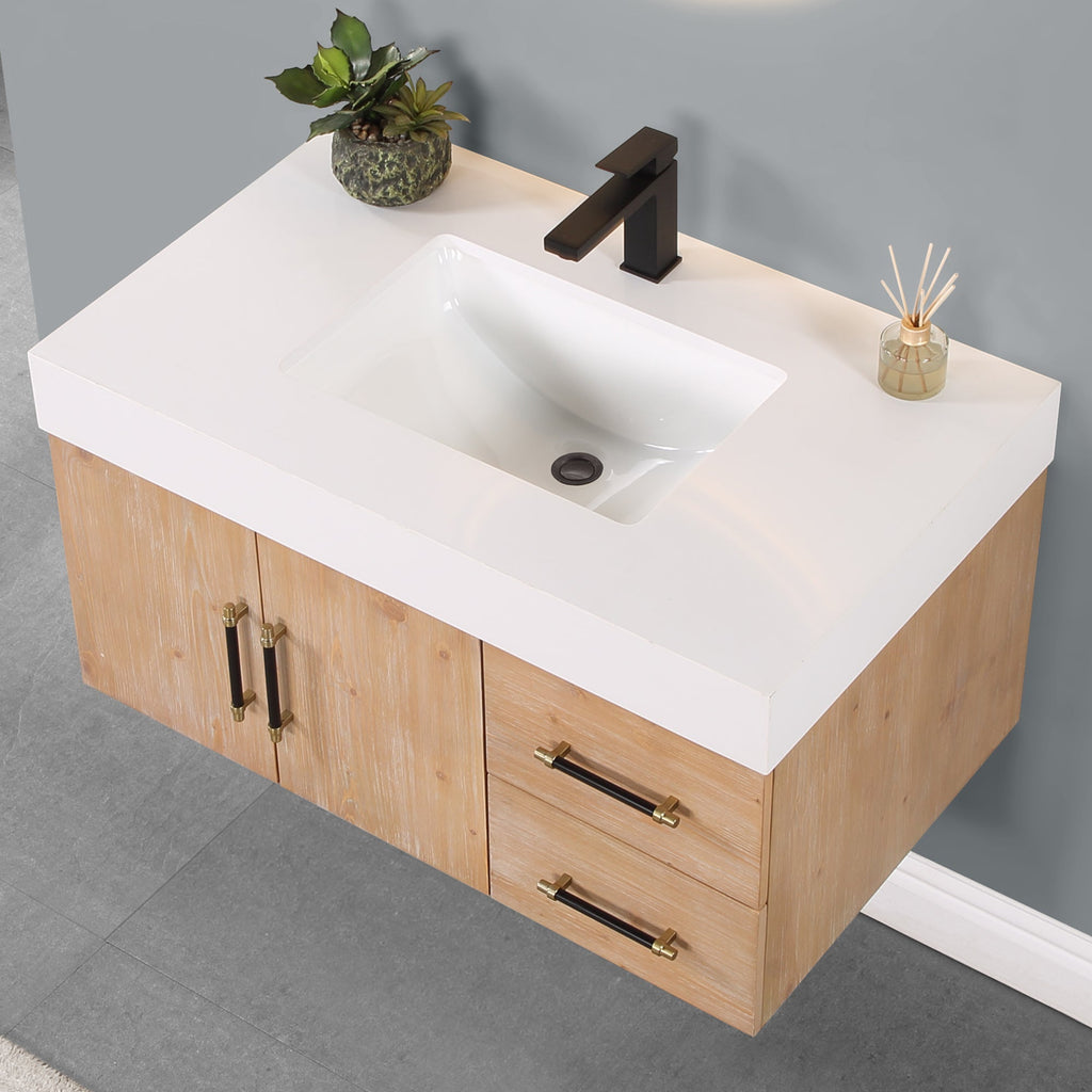 Altair Designs 36"/48" single vanity with top - 553036-LB-WH