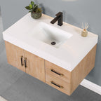 Altair Designs 36"/48" single vanity with top - 553036-LB-WH