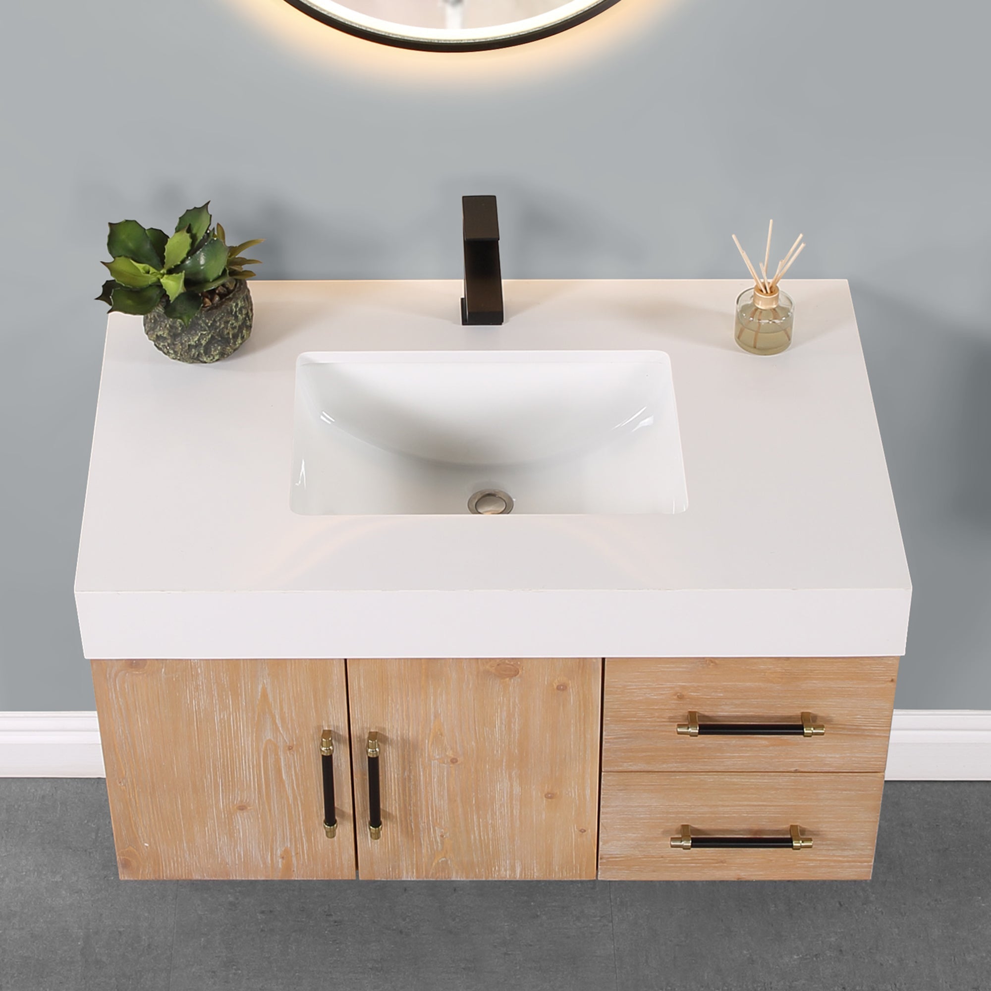 Altair Designs 36"/48" single vanity with top - 553036-LB-WH