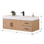 Altair Designs 36"/48" single vanity with top - 553036-LB-WH