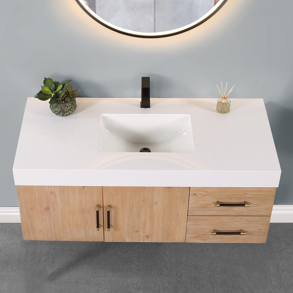Altair Designs 36"/48" single vanity with top - 553036-LB-WH