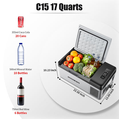 BODEGAcooler Mini Car Refrigerator 16qt/15L C15 - bodega C15