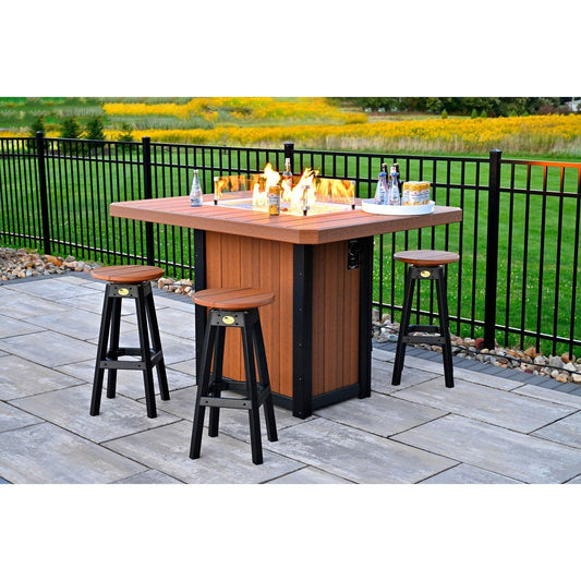 LuxCraft Lumin Fire Table 62" Rectangular Counter Height - LFT62RAM