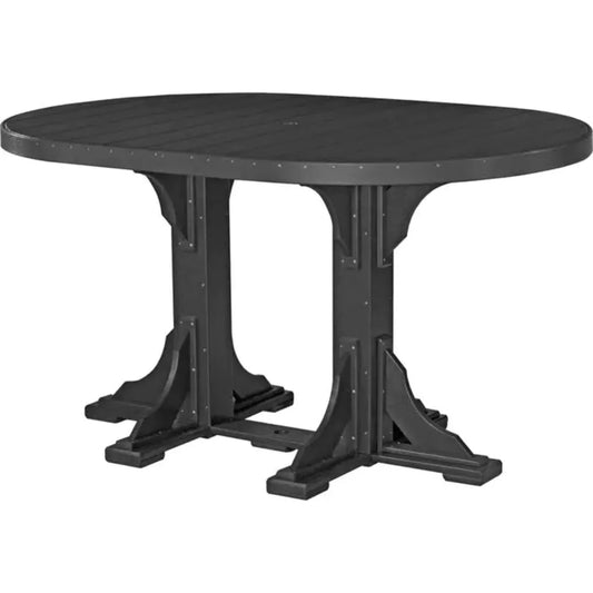 LuxCraft 4' x 6' Bar Height Poly Oval Table - P46OTBHB