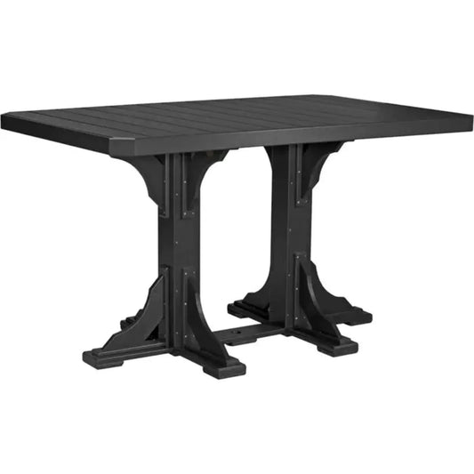LuxCraft 4' x 6' Counter Height Poly Rectangular Table - P46RTCHB