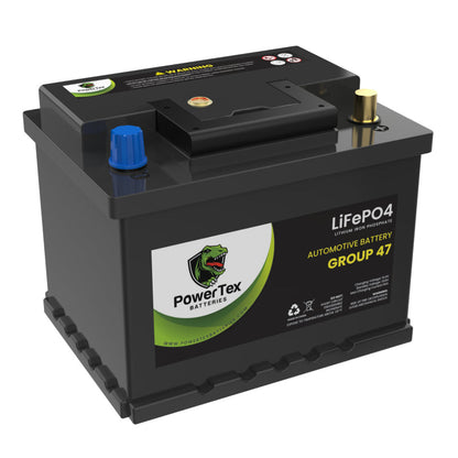 PowerTex 2023 Toyota Camry L4 2.5LReplacement Car Battery BCI Group 47 Lithium LiFePO4 Automotive Powertex Battery - PTLG47-064