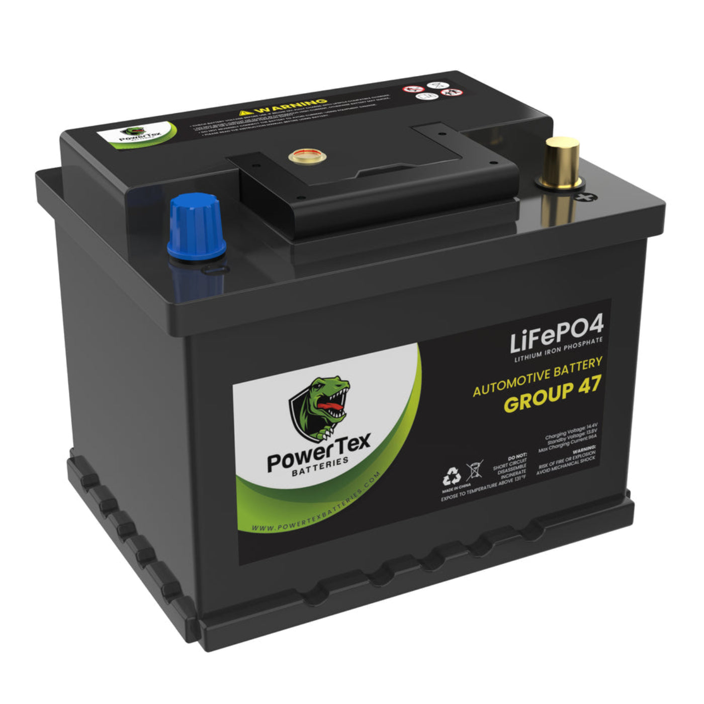 PowerTex 2024 Honda Civic L4 1.5LReplacement Car Battery BCI Group 47 Lithium LiFePO4 Automotive Powertex Battery - PTLG47-027