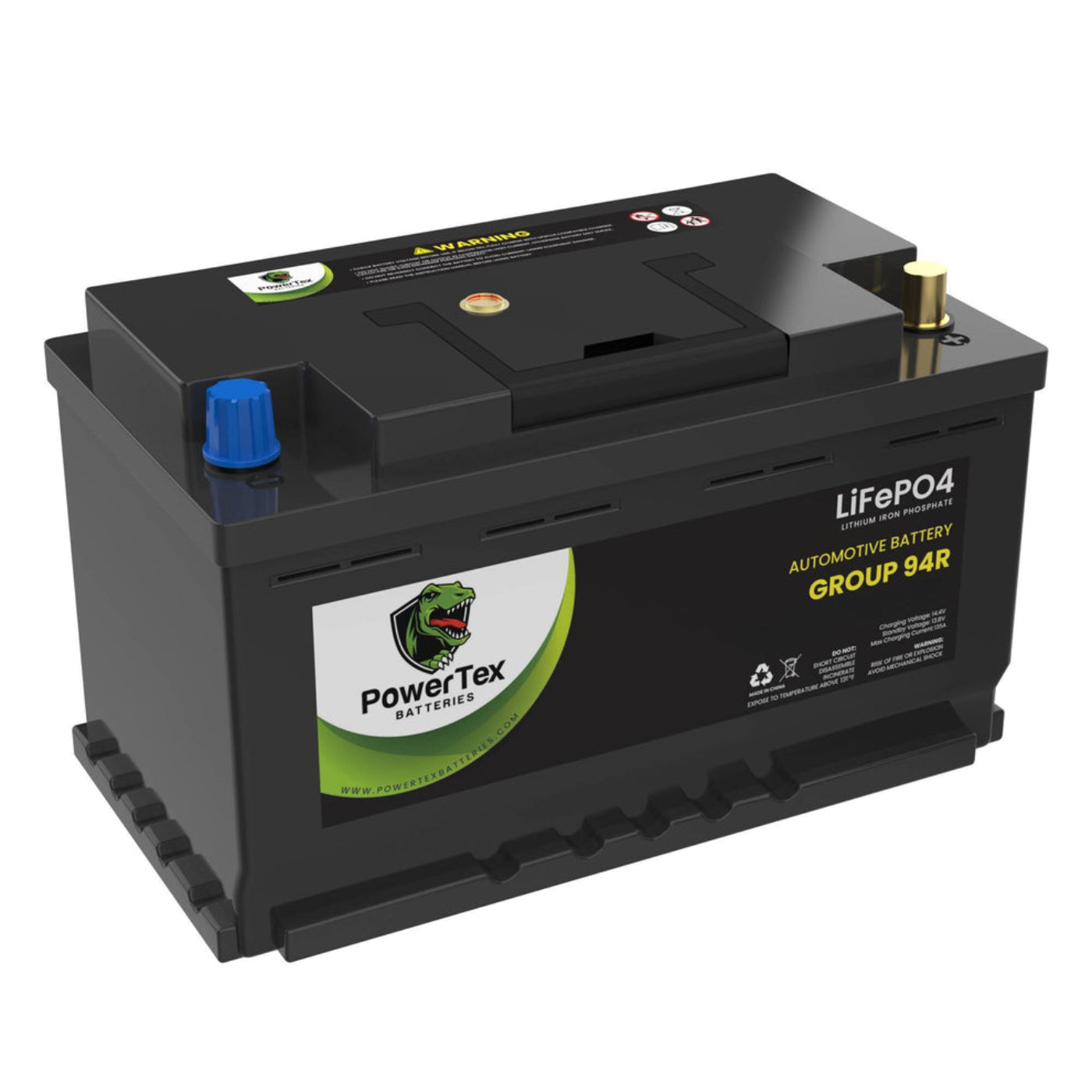 PowerTex 2024 BMW X5 V8 4.4L Replacement Car Battery BCI Group 94R Lithium LiFePO4 A - PTLG94R-098utomotive Powertex Battery