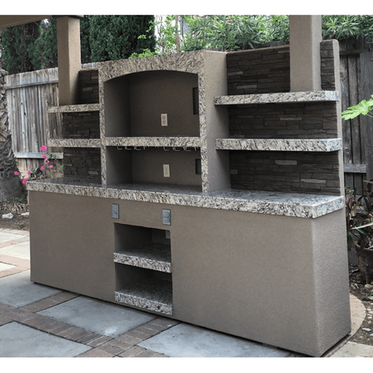 Kokomo Outdoor Media T.V. Bar Center Shelves for Bartender and Lighting. - Media-LP
