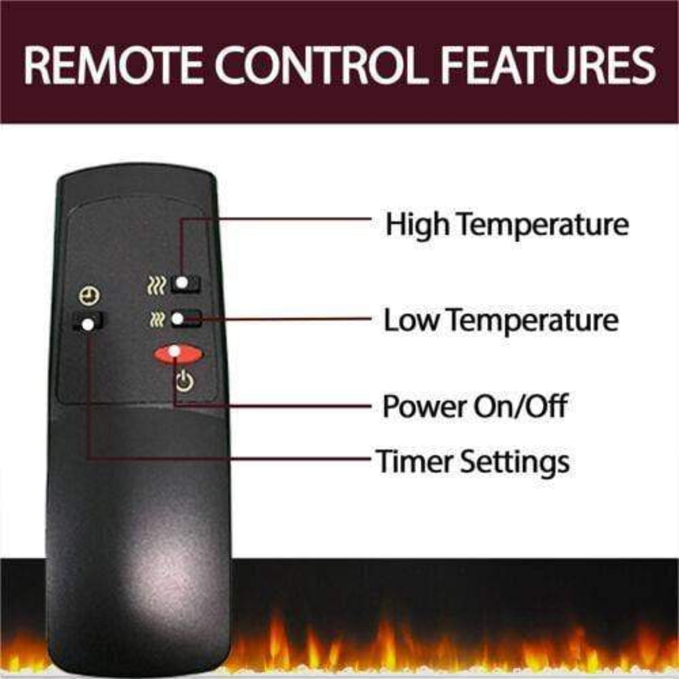 Cambridge Savona 59 In. Electric Fireplace in Cherry with Entertainment Stand and Multi-Color LED Flame Display, - CAM6022-1CHRLED