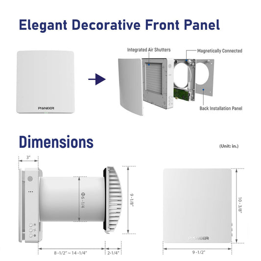 Pioneer ECOasis 50 Ductless Wall-Mounted Single-Room Wi-Fi Energy Recovery Ventilator - ERV050AHRMCO2L