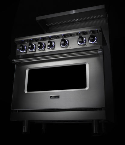 VIKING 36" Dual Fuel Range - VDR7362 Viking 7 Series Black - VDR73624GCS