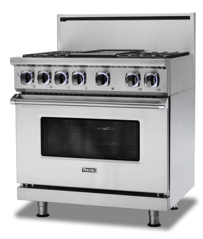 VIKING 36" Dual Fuel Range - VDR7362 Viking 7 Series Other - VDR73624GSP