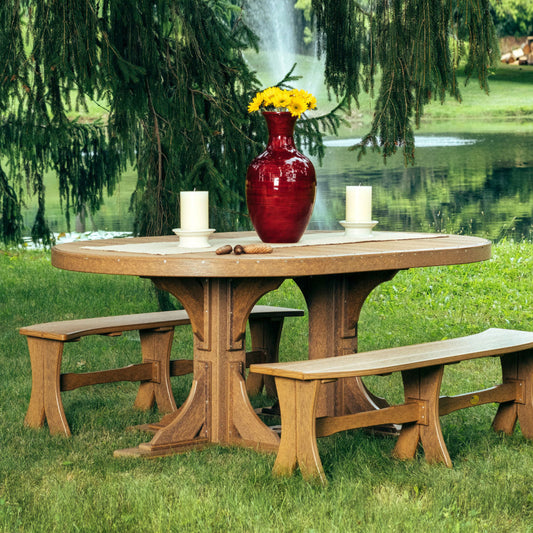 LuxCraft 4' x 6' Counter Height Poly Oval Table - P46OTCHBK