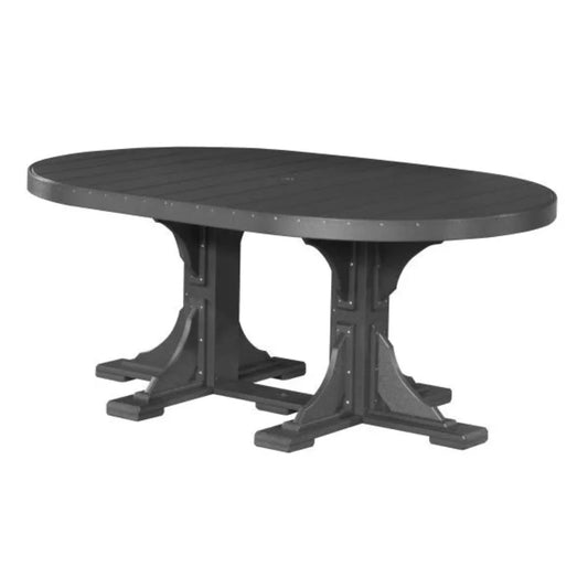 LuxCraft 4' x 6' Dining Height Poly Oval Table - P46OTDHBK