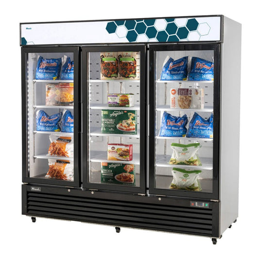 Migali  3-Glass Door Merchandiser Freezer 72 Cu Ft - C-72FM-HC