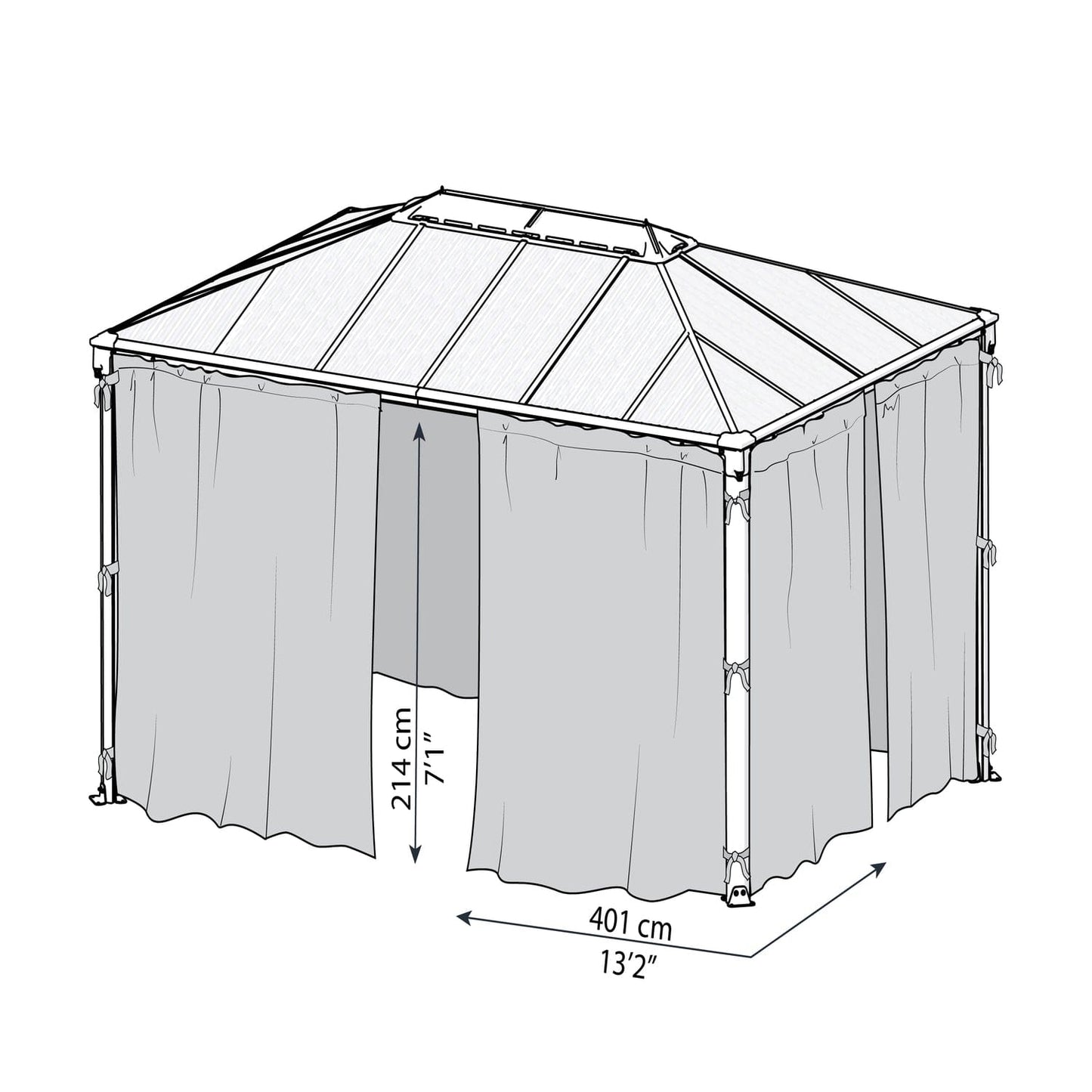 Palram - Canopia | Martinique 4300 Gazebo Netting Set - 4 Piece -m HG1063