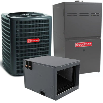 Goodman - 2.5 Ton/60,000 BTU 92% AFUE Gas Furnace and Air Conditioner System - Horizontal - 14.5 SEER2 - R32 - CHPTA3026B3